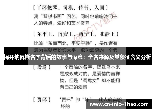揭开纳瓦斯名字背后的故事与深意：全名来源及其象征含义分析