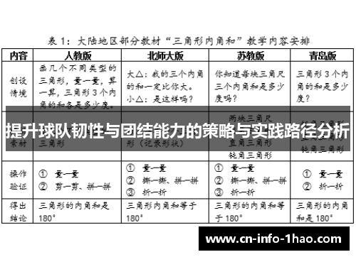 提升球队韧性与团结能力的策略与实践路径分析